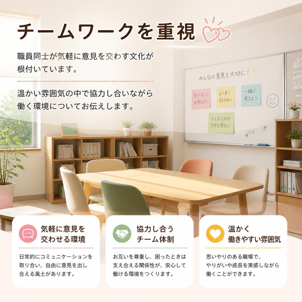 職場のコミュニケーションを大切に